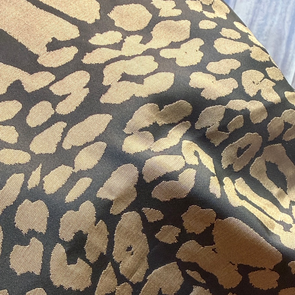 Ganni Black Golden Brown Jacquard Animal Print Collared Puff Sleeve Dress 6 - Picture 10 of 10